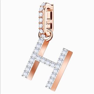 Swarovski letter H charms gold